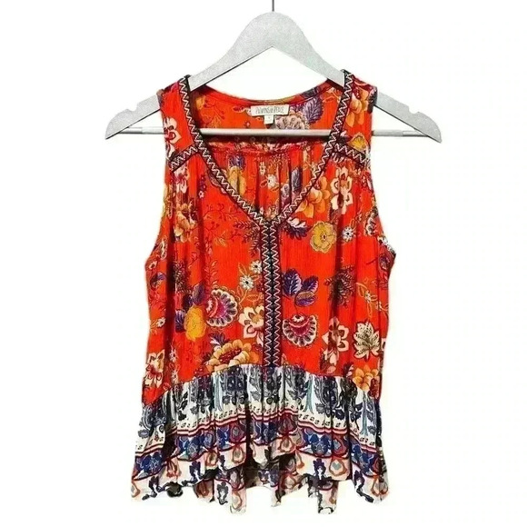 Patrons of Peace Boho Floral Sleeveless Top – Size Small - Picture 1 of 4